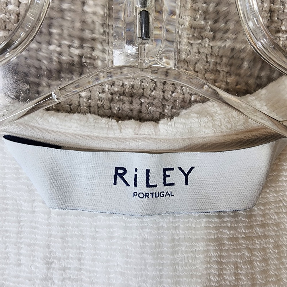 Riley Home Hooded Waffle Robe Womens M White Heavyweight Cotton Okeo-Tex EUC - Picture 11 of 13